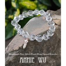 Silver Spirit Sword Clear Quartz Bracelet